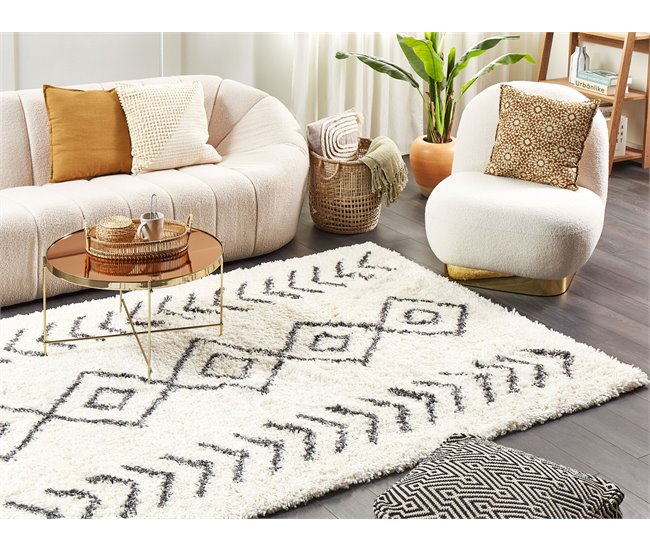 Beliani Shaggy (pelos longos) AYRUM 160x230 Branco/ Bege