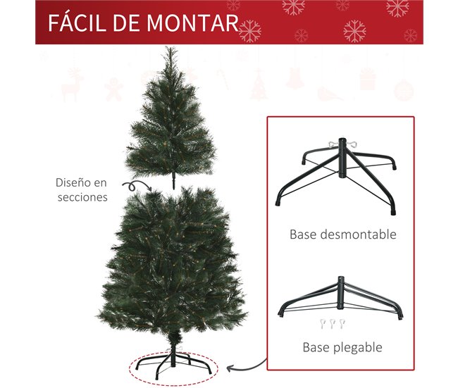 Árvore de Natal PVC, Aço HOMCOM, casa - natal Verde