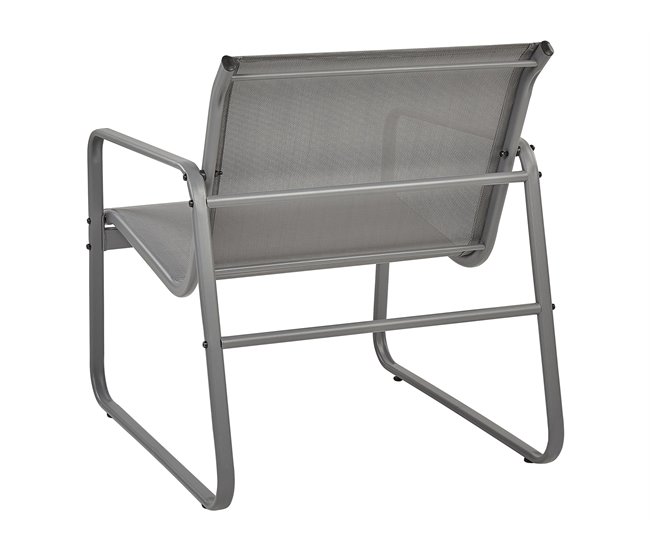 Beliani Conjunto lounge Aço BARREA Cinza