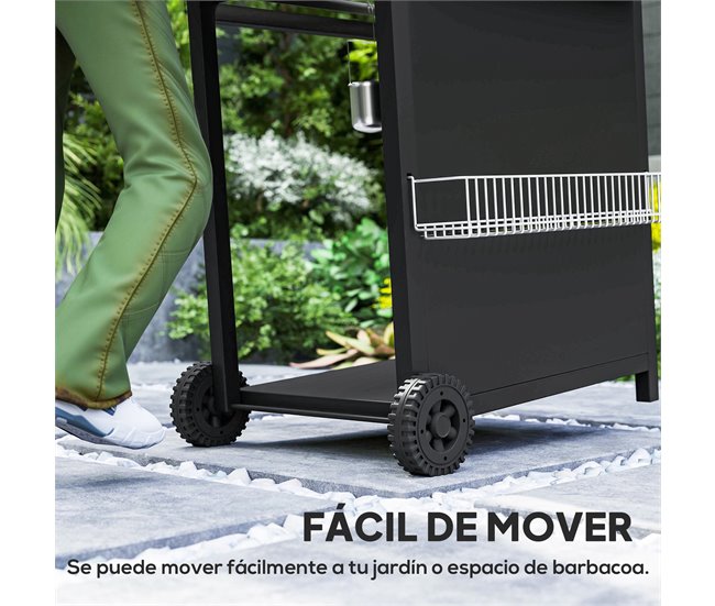 Barbecue a Gás Aço e ABS Outsunny Preto