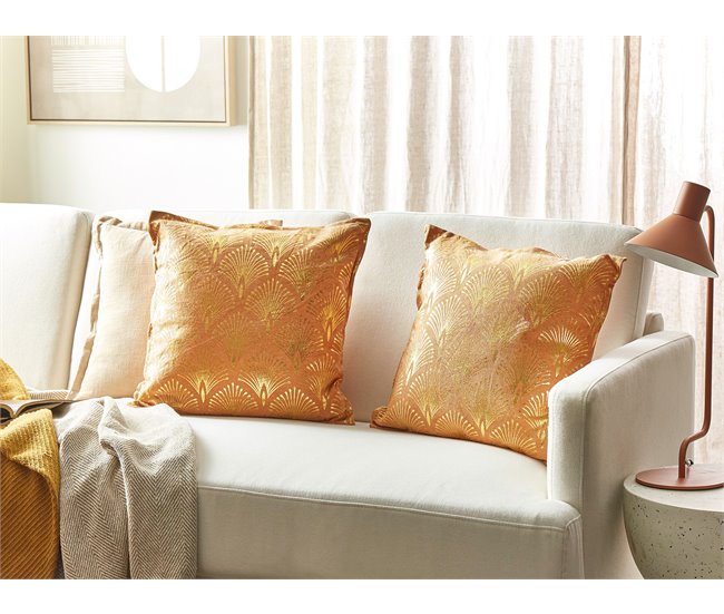 Beliani Almofada decorativa HOYA 45x45 Cinza