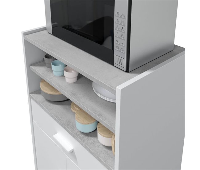 Armário para micro-ondas Básico Branco/cinza
