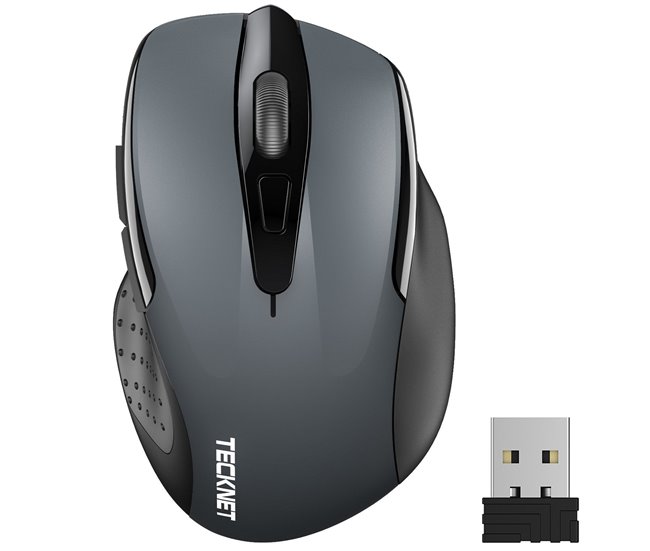 Tecknet m003 rato ergonómico - sem fios 5 dpi alta precisão ligação estável