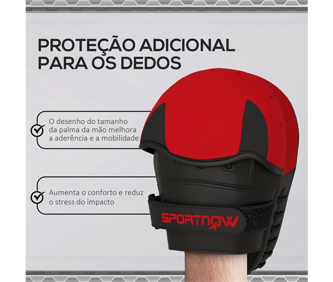 Plastrons de Boxe PU, EVA, nylon e PP SPORTNOW Vermelho
