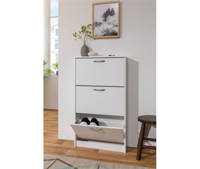 Sapateira DRESDE com 3 compartimentos cor branca Branco