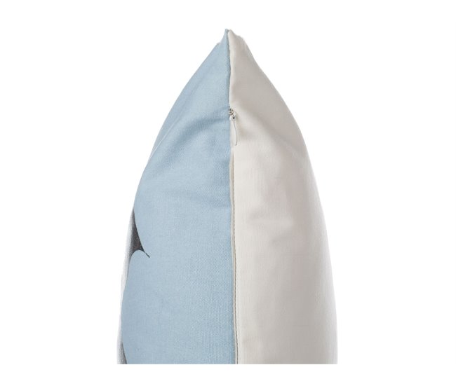 Beliani Almofada decorativa IXIA 45x45 Cinza Azul