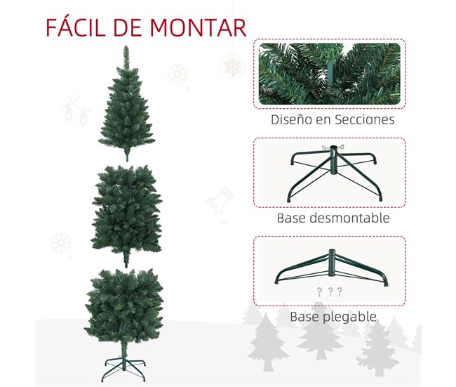 Árvore de Natal Metal e PVC HOMCOM, casa - natal Verde