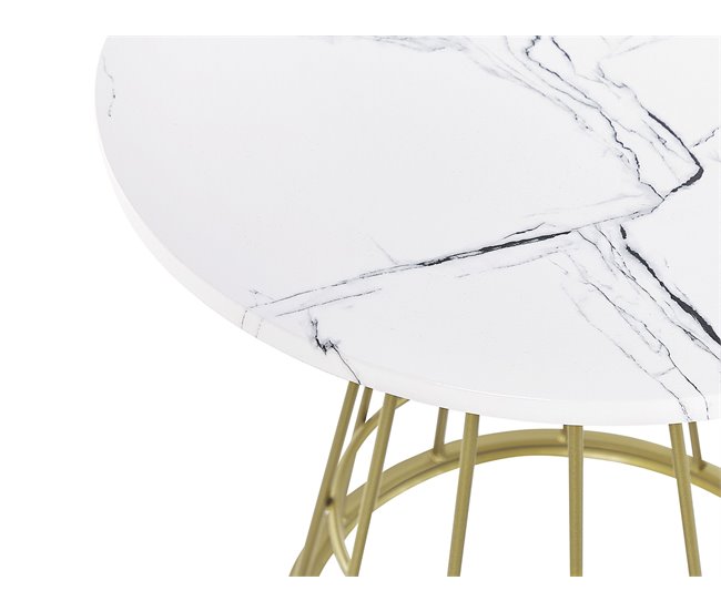 Beliani Mesa de centro CONCAN 50x50 Branco