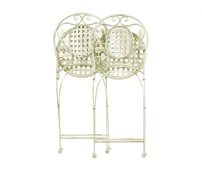 Beliani Cadeira de jardim BIVIO Branco/ Bege