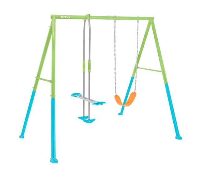 Balanço de jardim infantil com gangorra INTEX Verde