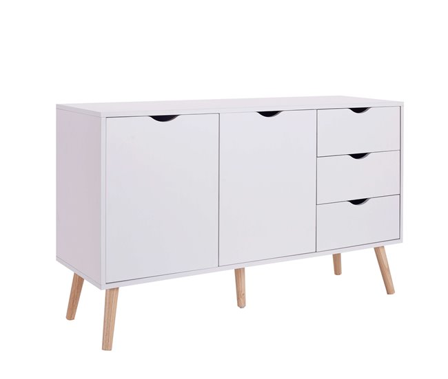 Aparador Fiano Nordic, sala de estar estilo moderno Branco