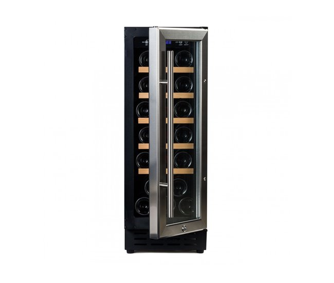 Cave de Vinho 20 garrafas Vinobox 20 Design I SLIM Livre ou Encastre Monotemperatura Preto / Cinza