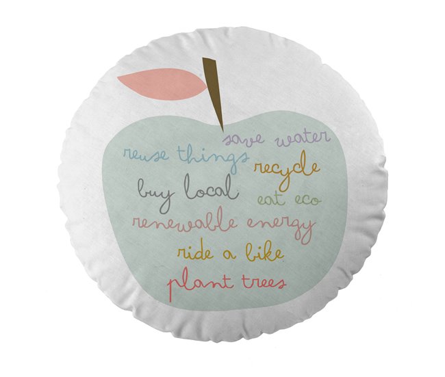 ALMOFADA REDONDA COM ACOLCHOAMENTO SAVE THE EARTH Estampado