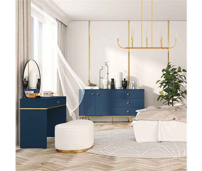 Aparador de 2 portas e 3 gavetas Thalia 160 Azul