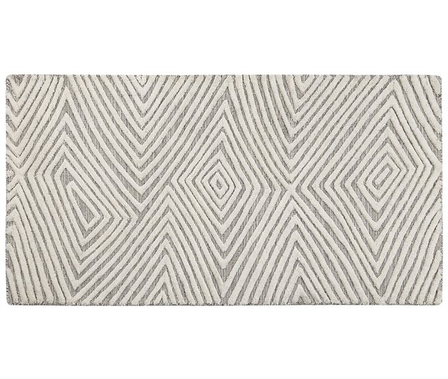 Beliani Entrelaçado GOKSUN 80x150 Branco/ Bege