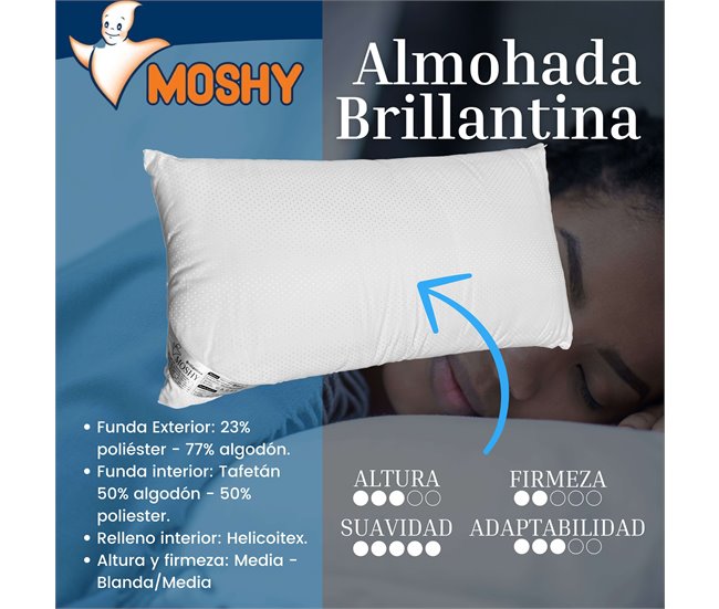 Almofada Moshy Glitter Algodão e Poliéster 105x35 Branco
