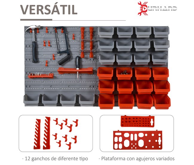 Organizador de Ferramentas PP DURHAND Vermelho