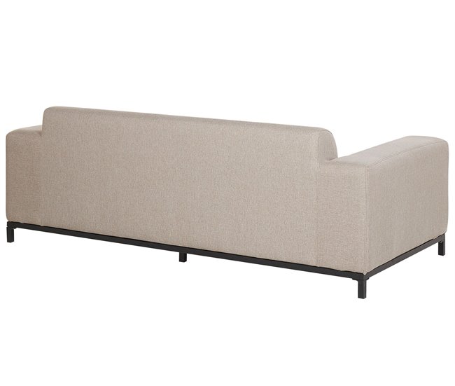 Beliani Conjunto lounge Poliéster ROVIGO Areia