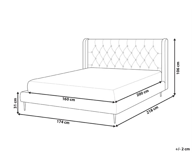 Beliani Cama com estrado Veludo FORBACH Bege