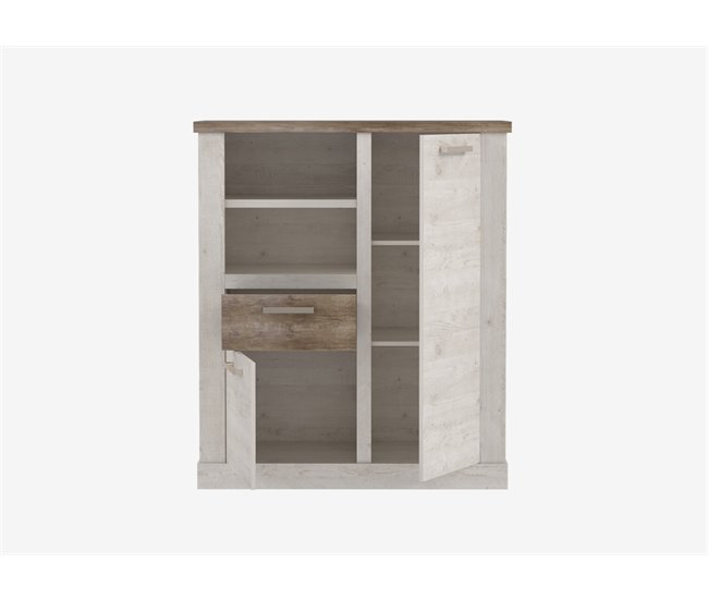 Aparador com 2 portas e 1 gaveta VERONA Branco/ Madeira