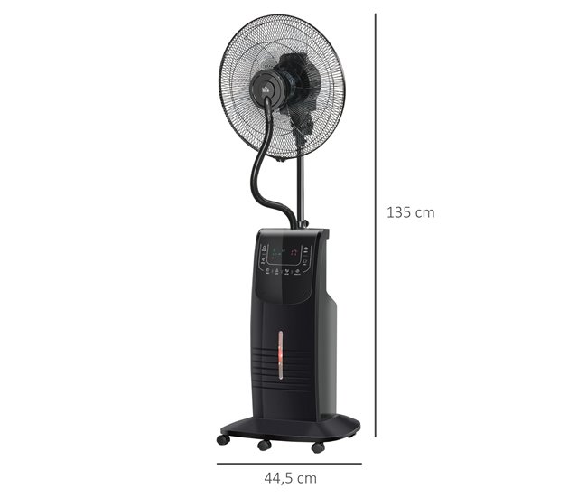 Ventoinha Nebulizadora 44,5x44,5x135 cm HOMCOM Preto