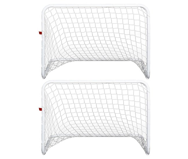 Conjunto de 2 mini gols de futebol Aço (Q195), tetrolon HOMCOM Branco