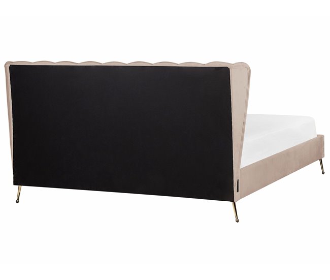 Beliani Cama Terciopelo MIRIBEL 207x218 Bege