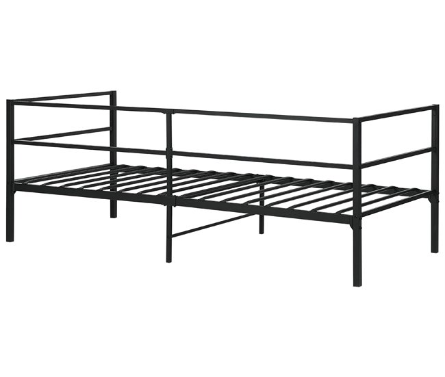 Beliani Cama com estrado Ferro BATTUT Preto