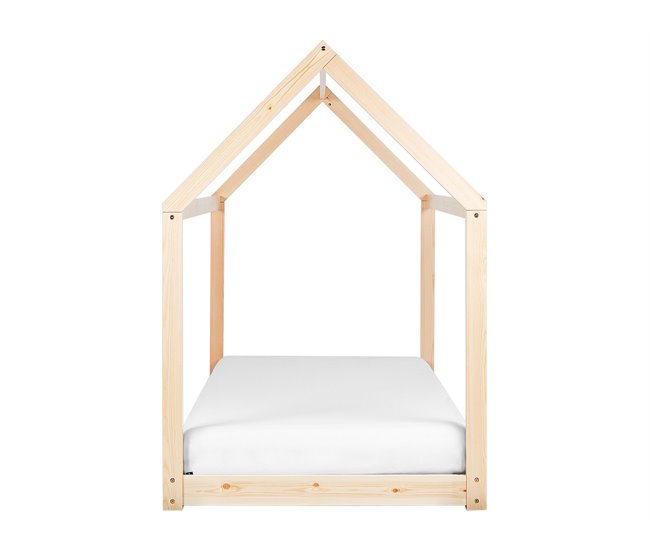 Beliani Cama com estrado Pinho TOSSE 98x200 Branco