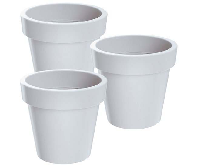 3x lofly plástico pote Branco