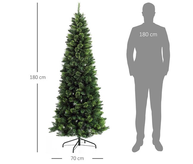 Árvore de Natal Artificial Aço e Plástico HOMCOM, casa - natal Verde
