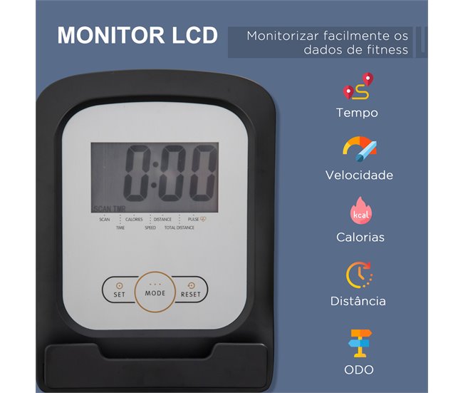 Bicicleta Estática Aço e ABS HOMCOM Preto / Cinza