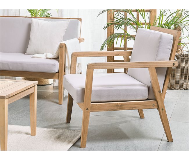 Beliani Conjunto de jardín Madera de acacia PALLANO Cinza Escuro