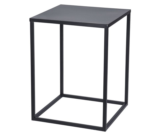 Well Home Conjunto de 2 mesas quadradas de metal Preto
