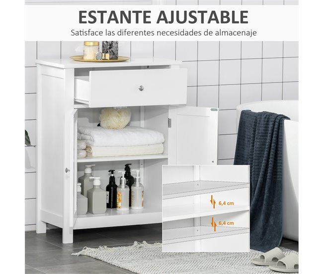 Armário Casa de Banho MDF kleankin, casa - casa de banho 60 Branco