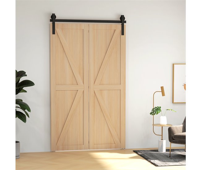 Acessórios para portas de correr Aço de carbono HOMCOM Preto