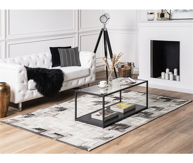 Beliani Pelos curtos ARSUZ 140x200 Cinza Escuro