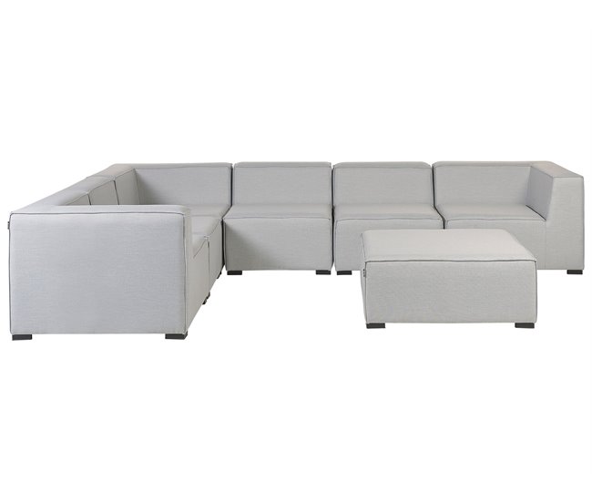 Beliani Conjunto lounge AREZZO Cinza Claro