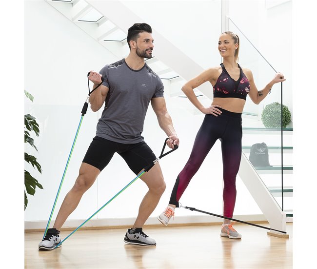 Conjunto de Elásticos de Resistência com Acessórios e Guia de Exercícios TRIBAINER Preto