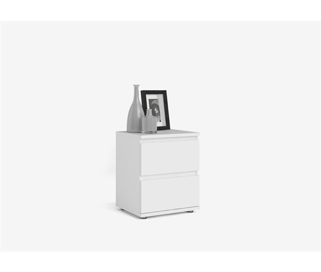 Mesa de cabeceira 2 gavetas NOVA Branco
