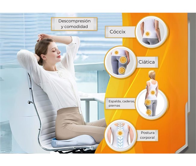 Almofada de Assento Ergonômico Cinza Azul