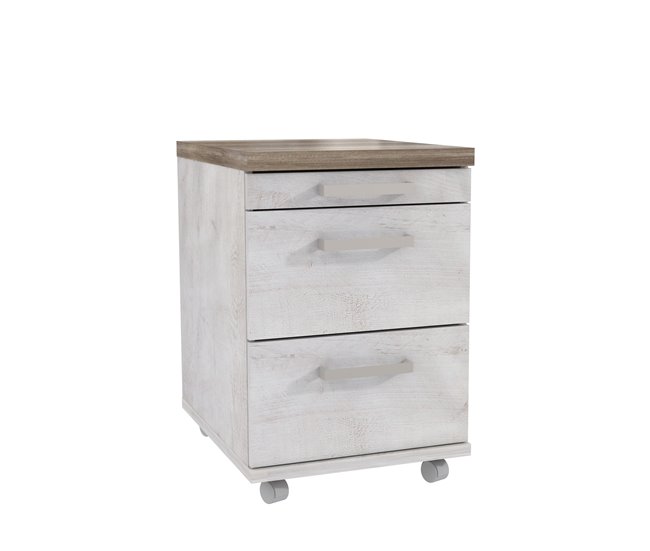 Módulo VERONA com 3 gavetas e 4 rodízios carvalho Carvalho