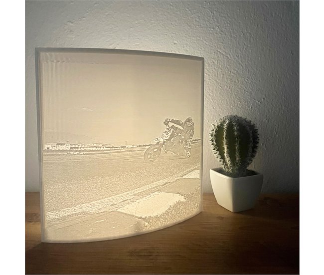 Abajur personalizável com SUA FOTO + Luz LED portátil Branco