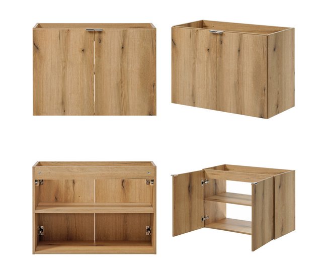 Móvel de casa de banho para lavatório Newport com 2 gavetas 160 Carvalho