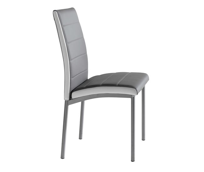 Pacote de 2 cadeiras de jantar Meli em estilo contemporâneo Cinza