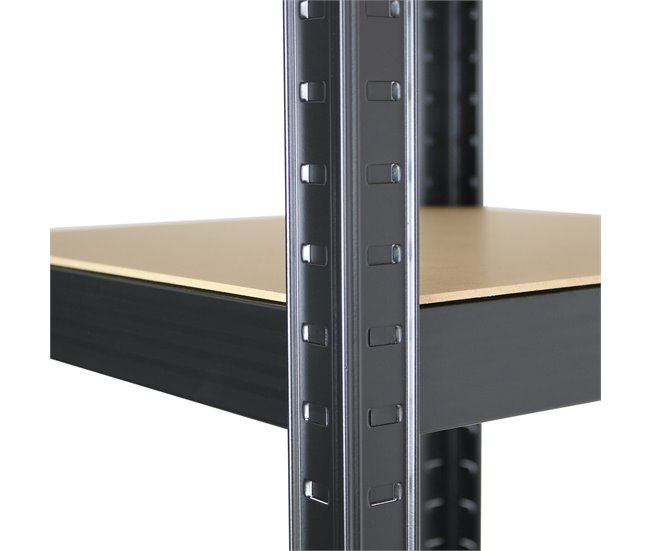 Pack 2 Prateleiras Modulares com 5 Prateleiras Ajustáveis ​​O91 Preto