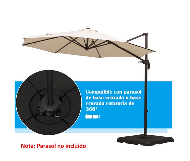 Base Chapéu de Sol HDPE Outsunny 100x100 Preto