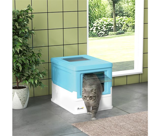 Caixa de Areia para Gatos PP PawHut Azul
