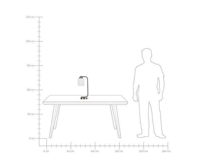 Beliani Lámpara de mesa CAUDELO Preto