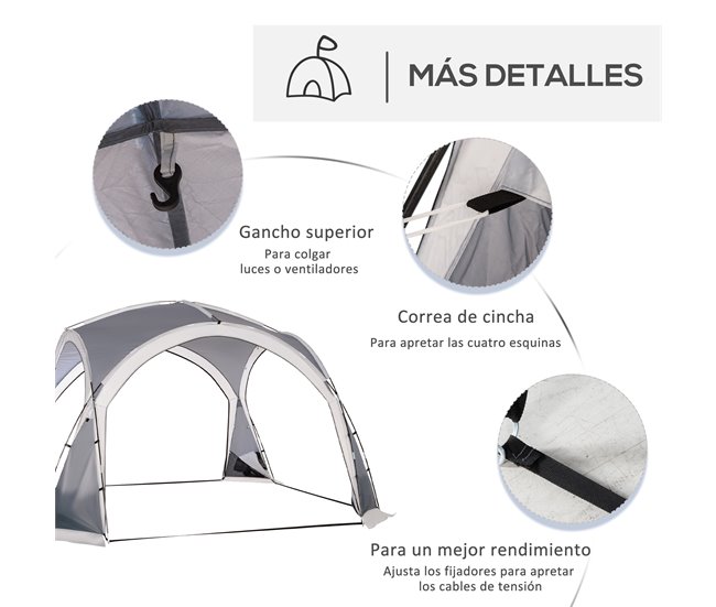 Abrigo de Campismo Tecido Oxford Outsunny Cinza